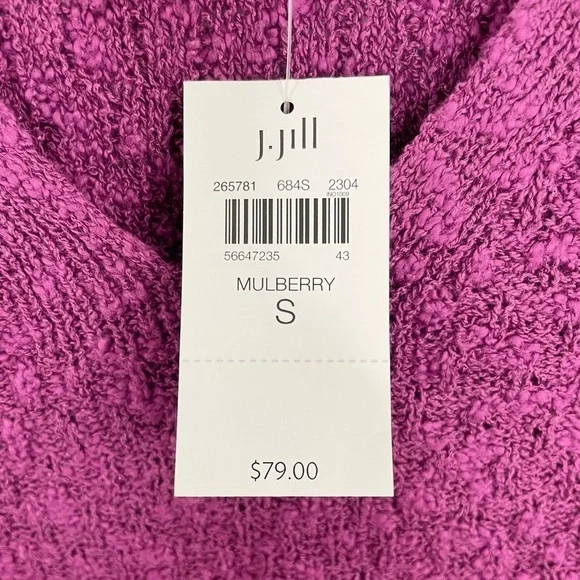 J. Jill Dimensional Elbow Sleeve Sweater Mulberry NWT - Picture 9 of 10